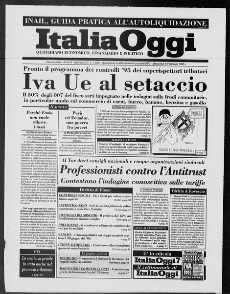 Italia oggi : quotidiano di economia finanza e politica